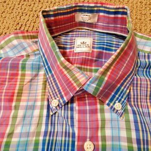 Peter Millar Crisp Cotton Plaid Button Down Shirt